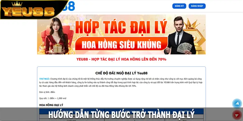Hướng dẫn từng bước trở thành đại lý cho Yeu88