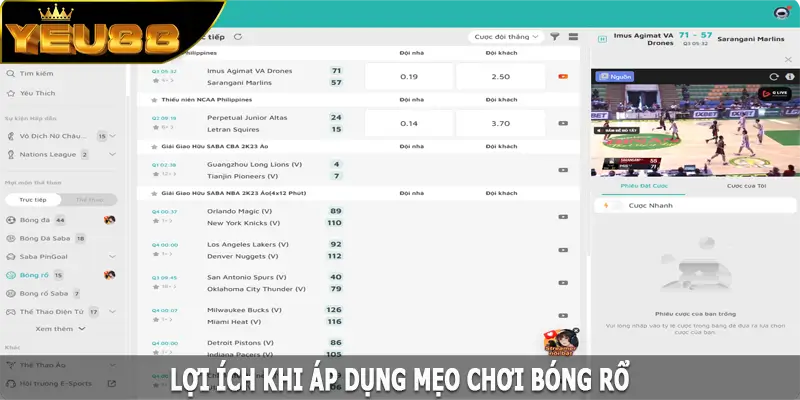 Lợi ích khi áp dụng mẹo chơi bóng rổ