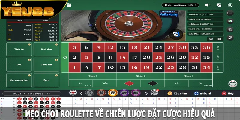 Mẹo chơi Roulette về chiến lược đặt cược hiệu quả