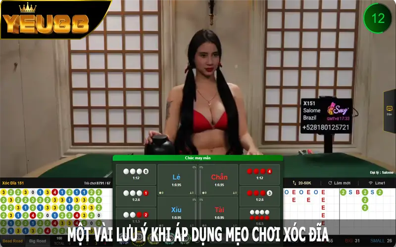 Một vài lưu ý khi áp dụng mẹo chơi Xóc đĩa