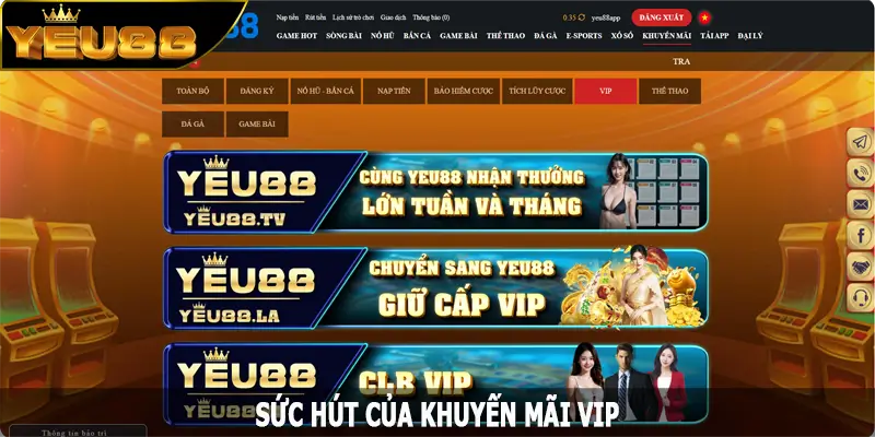 Sức hút của khuyến mãi VIP tại Yeu88