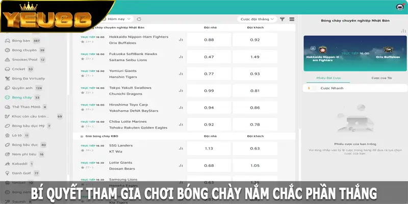 Bí quyết tham gia chơi bóng chày nắm chắc phần thắng