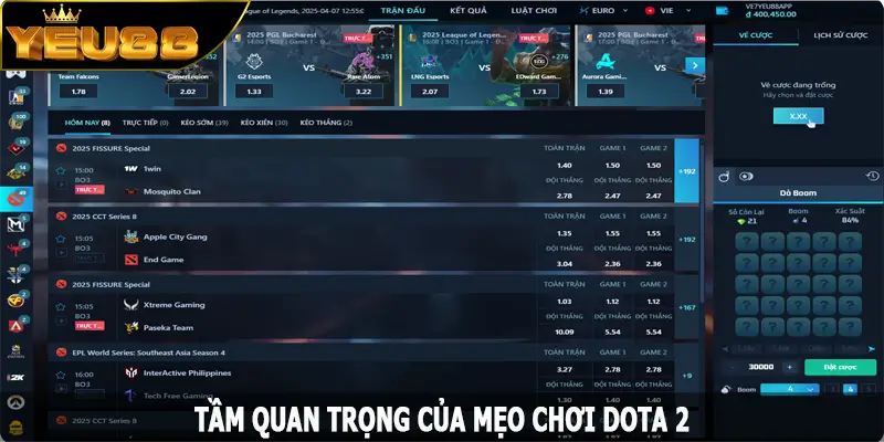 Tầm quan trọng của mẹo chơi Dota 2